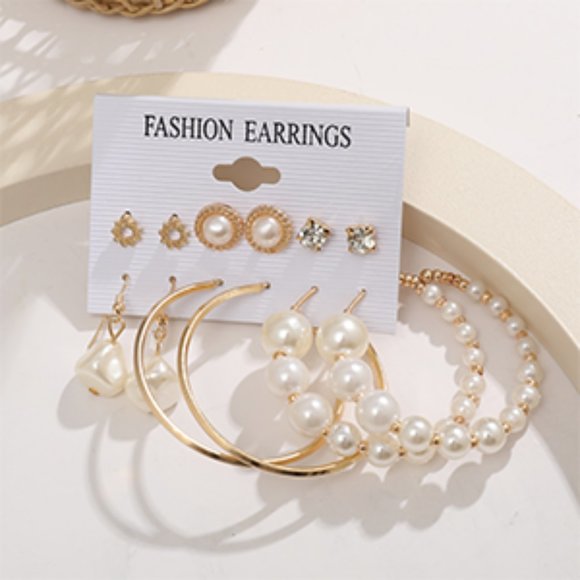 New Wholesale 54 Pairs Gold Hoop Earrings Set for Women Multipack, Boho Fashion - Picture 4 of 11